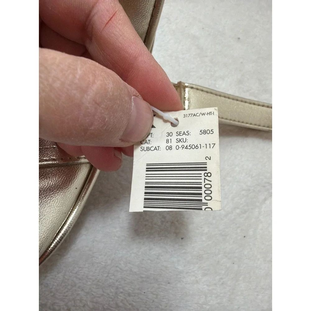NWT Y2K Gold Metallic‎ Bow Wristlet Clutch Evening Bag Wristlet Strap